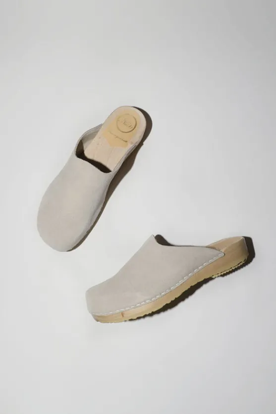 Contour Clog on Flat Base in Chalk Suede^No.6 Store Fashion