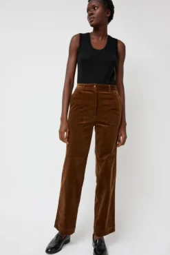 Corduroy Straight Pants in Brown^No.6 Store Clearance