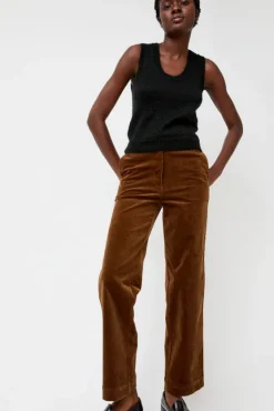 Corduroy Straight Pants in Brown^No.6 Store Clearance