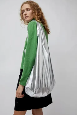 Cotton and Silk Hobo Bag in Silver^No.6 Store Sale