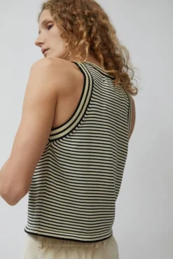 Cotton Striped Tank Top in Stripe^No.6 Store New