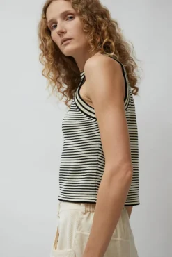Cotton Striped Tank Top in Stripe^No.6 Store New