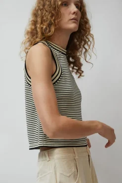 Cotton Striped Tank Top in Stripe^No.6 Store New
