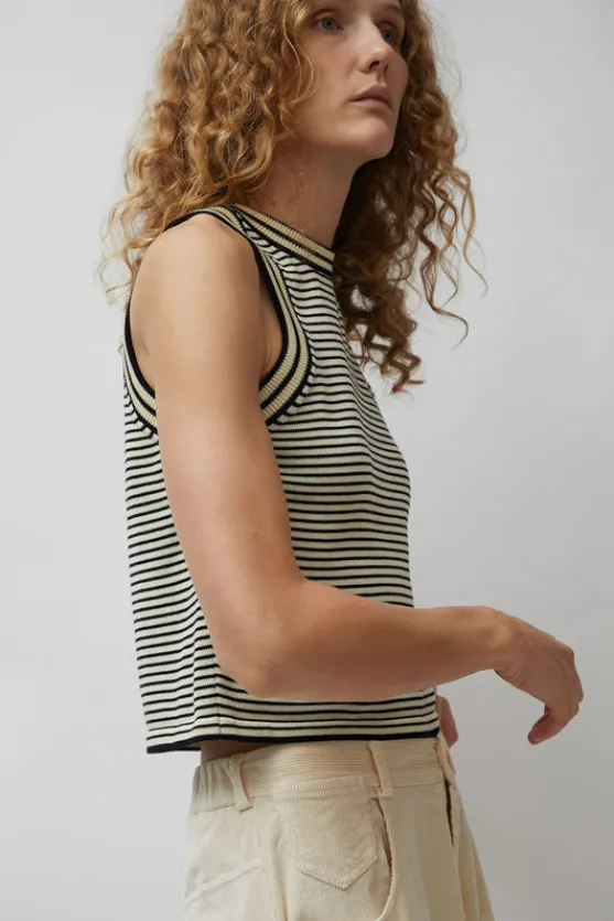 Cotton Striped Tank Top in Stripe^No.6 Store New