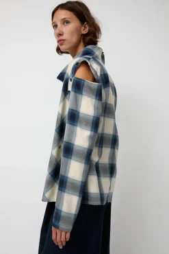 Cowl Wrap Long Shirt in Blue^No.6 Store Best