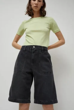 Denim Carpenter Shorts in Stone Black^No.6 Store New