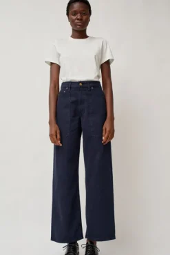 Elissa High Wide Jean in Marine Overdye^No.6 Store Outlet