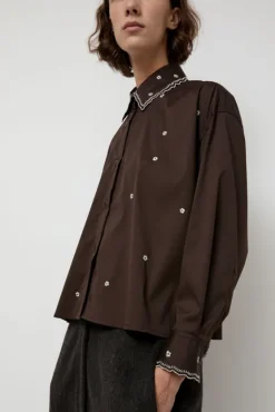 Embroidery Shirt in Chocolate^No.6 Store Best