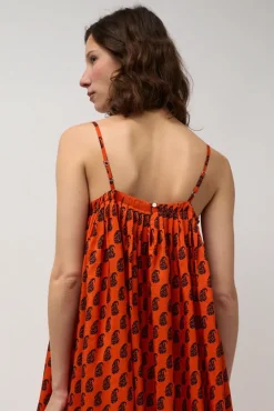 Etretat Print Handkerchief Dress in Vermillion Paisley^No.6 Store Best