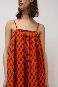 Etretat Print Handkerchief Dress in Vermillion Paisley^No.6 Store Best