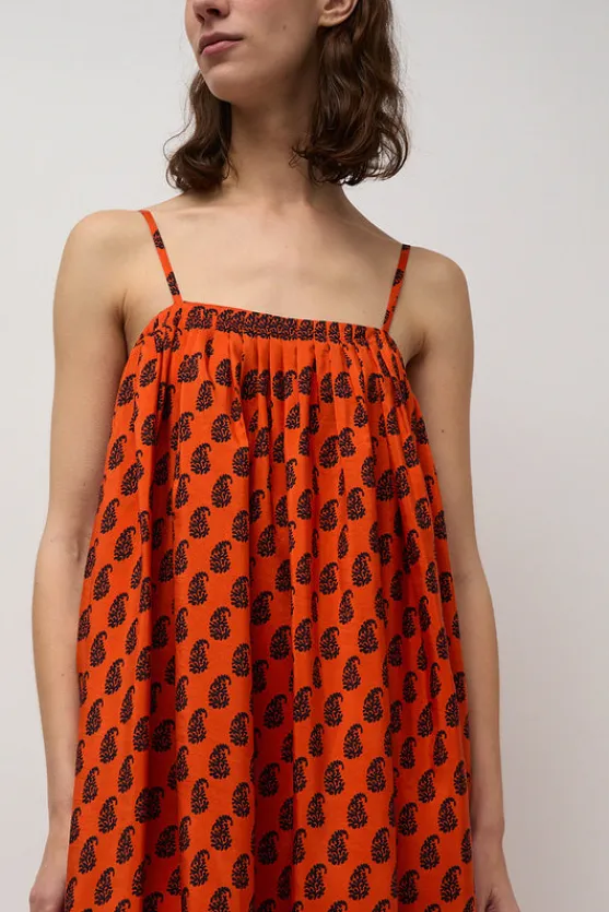 Etretat Print Handkerchief Dress in Vermillion Paisley^No.6 Store Best