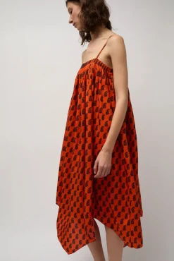Etretat Print Handkerchief Dress in Vermillion Paisley^No.6 Store Best
