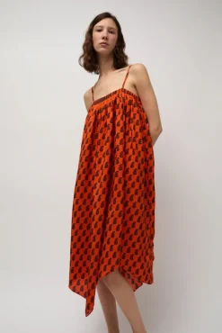 Etretat Print Handkerchief Dress in Vermillion Paisley^No.6 Store Best