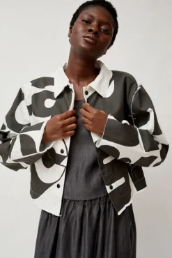 Faris Canvas Jacket in Black and White^No.6 Store Best