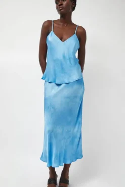 Fluid Skirt in Maya Blue Tie Dye^No.6 Store Clearance