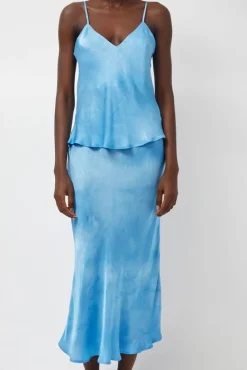 Fluid Skirt in Maya Blue Tie Dye^No.6 Store Clearance