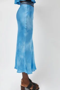 Fluid Skirt in Maya Blue Tie Dye^No.6 Store Clearance