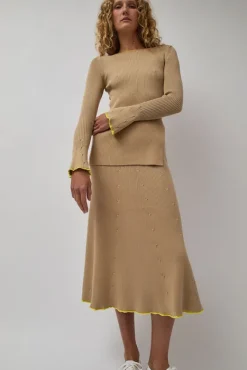 Fly Rib Skirt in Hazelnut^No.6 Store Discount