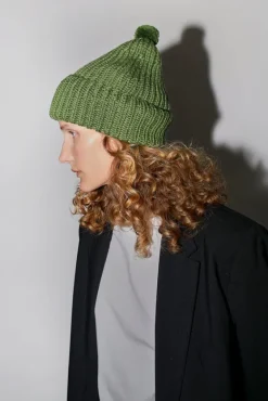 Fold Up Long Pom Pom Beanie in Grass^No.6 Store Best