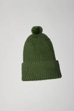 Fold Up Long Pom Pom Beanie in Grass^No.6 Store Best