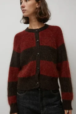 Foxtail Stripe Cardigan in Red Brown^No.6 Store Discount