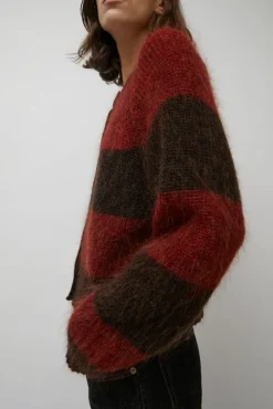 Foxtail Stripe Cardigan in Red Brown^No.6 Store Discount