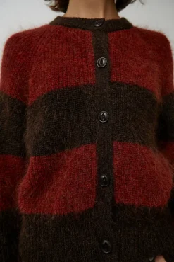 Foxtail Stripe Cardigan in Red Brown^No.6 Store Discount