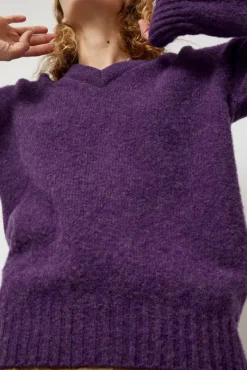 Future Memories V Neck Sweater in Lavender^No.6 Store Best