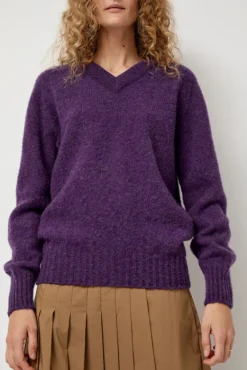 Future Memories V Neck Sweater in Lavender^No.6 Store Best