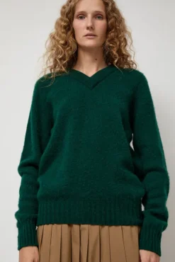 Future Memories V Neck Sweater in Forest^No.6 Store Online