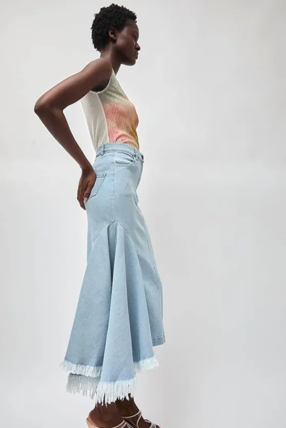 Gloria Skirt in Washed Light Blue^No.6 Store Online