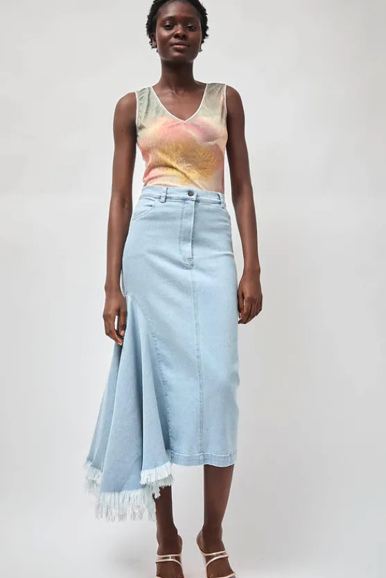 Gloria Skirt in Washed Light Blue^No.6 Store Online