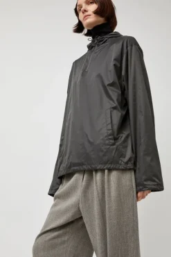 Glossy Nylon Half Zip Jumper in Charcoal^No.6 Store Best