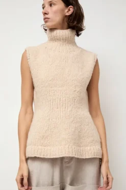Handknit Peplum Shell in Alabaster^No.6 Store Fashion