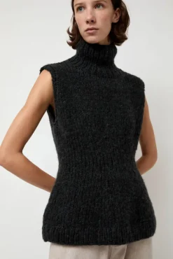 Handknit Peplum Shell in Ink^No.6 Store Hot