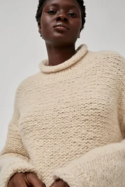 Handknit Purl Rollneck in Alabaster^No.6 Store Online