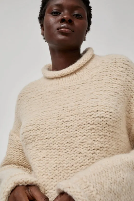 Handknit Purl Rollneck in Alabaster^No.6 Store Online
