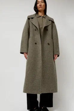 Handmade Long Wool Coat in Khaki Gray^No.6 Store Outlet