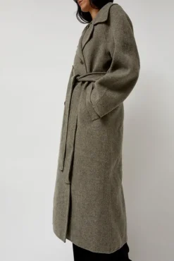 Handmade Long Wool Coat in Khaki Gray^No.6 Store Outlet