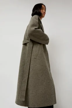 Handmade Long Wool Coat in Khaki Gray^No.6 Store Outlet