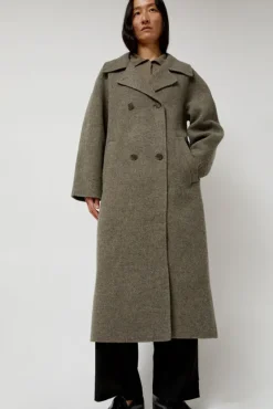 Handmade Long Wool Coat in Khaki Gray^No.6 Store Outlet