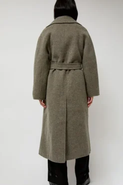 Handmade Long Wool Coat in Khaki Gray^No.6 Store Outlet