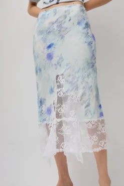 Hiss Skirt in Sky Shadow Floral^No.6 Store Discount