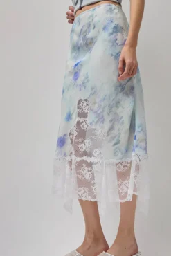 Hiss Skirt in Sky Shadow Floral^No.6 Store Discount