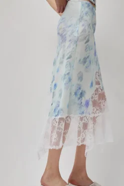 Hiss Skirt in Sky Shadow Floral^No.6 Store Discount