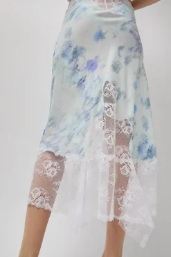 Hiss Skirt in Sky Shadow Floral^No.6 Store Discount