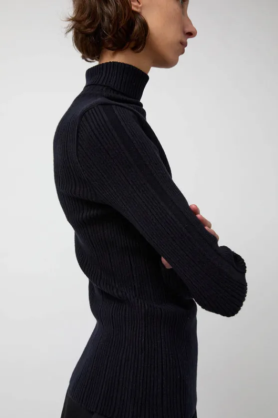 Inner Pleats Pola Knit in Navy^No.6 Store Online