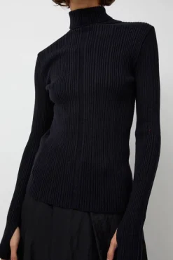 Inner Pleats Pola Knit in Navy^No.6 Store Online
