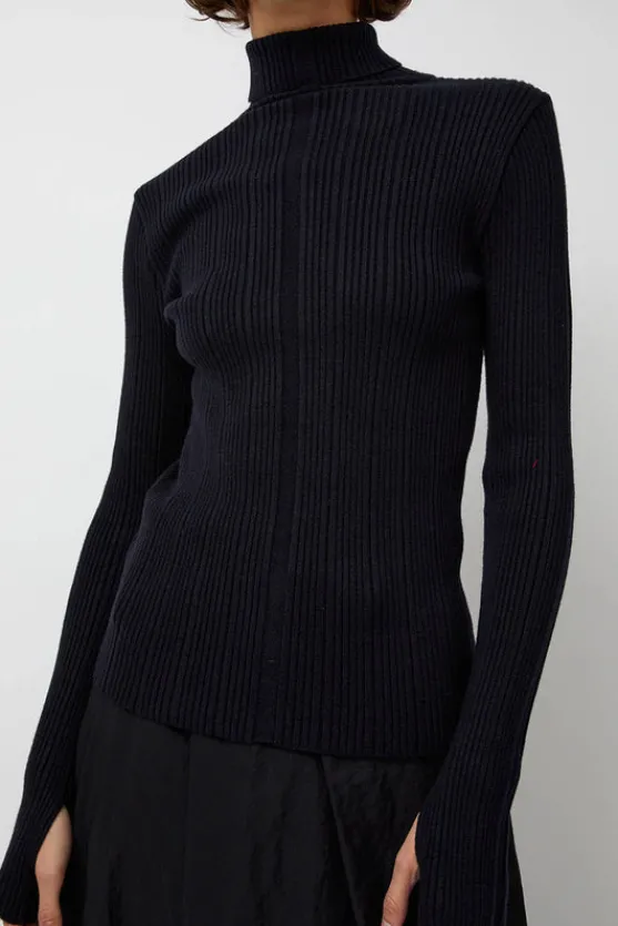 Inner Pleats Pola Knit in Navy^No.6 Store Online