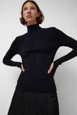 Inner Pleats Pola Knit in Navy^No.6 Store Online